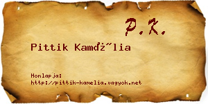 Pittik Kamélia névjegykártya